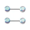 Nipple Piercing Bar Zircon Nipple Ring Crystal Breast Shield Stainless Steel Barbell Stud for Women Sexy Body Jewelry