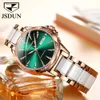 Jsdun Kvinnor Mekanisk Klocka Rose Guld Rostfritt Stål Keramikband Klänning Es Fashion Luxury Brand Women's Automatic 210616