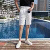 Britse stijl zomer slim fit pak shorts mannen kleding eenvoudige knielengte casual rechte korte homme formele slijtage 210713