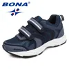BONA New Fashion Style Children Casual Shoes Hook & Loop Boys Loafers Mesh Girls Flats Comfortable Outdoor Fashion Sneakers 210303
