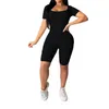 Kvinnors Jumpsuits Rompar Kvinnor Sommar Bodysuiter O-Hals Sexy Back Cross Fashion Night Club Wear Slim One Piece Outfits