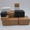 100 stks Blanco Kraft Handgemaakte Zeepdoos Wit Kartonnen Papier Sieraden Doos Bruiloft Feest Gunst Black Craft Gift Box 211108