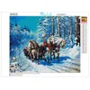 KAMY YI 5d bricolage peinture point de croix noël cheval neige scène mosaïque image diamant broderie décoration de la maison cadeau