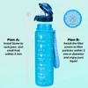Waterfles Sport 1000 ml voor het drinken met stro-lekvrije drinkwaren Plastic BPA Gratis gratis artikelen 211122