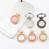 Diamantring Telefonhållare Universal Luxury Gemstone Bling Metal Finger Round Rhinestone Stativ Spänne För All Smartphone Support Anti-Fall