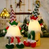 Jul Gnome Lights med Bell Plush Tomte Ornament Santa Scandinavian Figurine Xmas Doll Decoration Home Party Gifts phjk2111