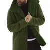 남성용 자켓 남성용 코트 두꺼운 단단한 컬러 중간 길이 캐주얼 줄 지어 겨울 자켓 버튼 클로저