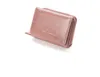 Women PU Retro 3 Foldable Credit Card Zipper Short Wallets Mix Color