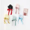 2021 New Children Band Tie Rope Hair Ornamental Girl Baby Sweet Lace Large Intestine Hair Ring Kids Lace Bowknot Hair Holder C6844