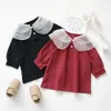 Girls Dress Autunno Autunno Big Maglia Risvolto Dolce Lantern Abito manica Bambini Bambini Bambini Primavera Principessa Partito Vestito per bambini Abbigliamento per bambini Q0716