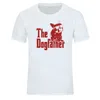 Dogfather Köpek Baba Fransız Bulldog Komik T Shirt Erkekler Yaz Pamuk Harajuku Kısa Kollu O Boyun Streetwear Tops AB Boyutu 210706