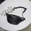 Sacs de taille sac pour femmes mode PU cuir dames ceinture noir poitrine pratique chaîne Pack fille Fanny téléphone porte-monnaie
