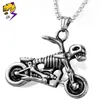 Pendant Necklaces Gothic Punk Skull Motorcycle Stainless Steel Chains Necklace Men Vintage Silver Biker Jewelry1933597