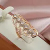 Kinel Unique 585 Rose Gold Big Ring for Women Fashion Natural Zircon Party Engagement Wedding Jewelry 2022 2202256779245