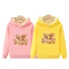 Gorące dziewczyny Bluzy 2022 Nowa odzież dziecięca Zima Girl Plus Fleece Cartoon Sweter Niedźwiedź Płaszcz Chłopiec Bluza Topy Clother