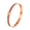 Rostfritt stål Eternal Love Women Bangle Luxury Clay CZ Crystal Bangle Armband för mode smycken gåva Q0717