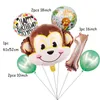 Party Decoration 1Set Cartoon Animal Brown Monkey Air Helium Balloon Zoo Safari Farm Tema Födelsedag Decorations Kids Baby Shower Toy