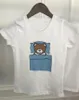 2021 T-shirt per bambina e bambino, comoda e traspirante, camicia casual a maniche corte con stampa di lettere dei cartoni animati, abbigliamento per bambini