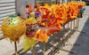 Dragon Costume Yellow Size 6 # 5.5m Kid Folk Silk Parad Smart China Maskotki Performance Decor gry Sport Ornamen Toy Holiday Boże Narodzenie Nowy Rok Party Etap Outdoor