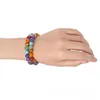 Yoga 7 Chakra Pierre naturelle brins de perles Bracelet Boîte en argent antique Bracelets colorés Femmes Hommes Bijoux de mode Will et Sandy