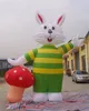 تخصيص 10 / 20ft ارتفاع لطيف نفخ عيد الفصح الأرنب أرنب بالون مع الفطر لحفلة عطلة