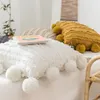 Seat Floral Tassels Pillow Cover With Pompom Yellow Grey White Decorative Cushion Covers Home Decor Throw PillowCase 45x45cm WLL324383338