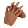 Para prática de silicone mãos pregos lifesize manequim modelo fêmea exibir mãos fêmea esferográfica dedo prego nail art treinamento faux hand q0512