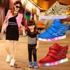 UncleJerry Children Glowing Shoes with wings for Boys and Girls LED Sneakers fur inside Child Winter Christmas gift 220115