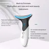 Neck Anti Wrinkle Face Lifting Beauty Device LED Pon Therapy Skin Care EMS Tighten Massager Reduce Double Chin WrinkleRemoval 220224