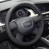 DIY custom leather hand-sewn steering wheel cover For Audi Q5L A4L A6L Q2LQ3 A3 A5 A8 Q7 TT auto parts