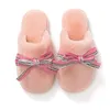 GAI Hotsale Bowknot Pantoufles d'hiver en fourrure pour femmes jaune rose blanc diapositives de neige intérieur maison mode extérieur filles dames fourrure pantoufle doux chaussures confortables