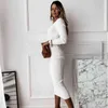 Women's Dress Autumn Winter Fashion Knitted Sexy V-neck Bodycon Long Sleeve Midi Dresses Pencil Maxi Dress Oversized Robe XS-5XL G1214