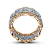 18K Rose Gold Pave Diamond Ring Real 925 Srebrny Srebrny Bijou zaręczyny Pierścienie dla kobiet Party Bridal Party Prezent 21782959