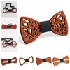 9 Styles Vintage Red Rosewood Bow Ties Hollow Out Bowknot For Gentleman Wedding Wooden Bowtie Fasion Accessories CCA11257 60pcs
