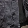 秋のメンズデニムジャケットファッションカジュアルルースラペルクラシックブラックレトロコットンブランド211217