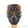 Accesorios de disfraces Demon Cosplay Light Up Mask Decoración de la casa encantada Máscara LED de neón Niños EL Wire Mask para Hallween Dark Hallway