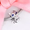 925 Sterling Silver Blue-Eyed Fox Animal Charms Fits Original Bracelet 925 Silver Beads for Jewelry Making 2020 New Charm Q0531