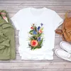 Women Flower Short Sleeve Print Floral Watercolor Clothes Summer Shirt T-shirts Top T Graphic Female Ladies Womens Tee T-Shirt X0527