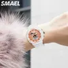 Watches For Women SMAEL Waterproof Back Light LED Clock Alarm Stopwatch Ladies Wristwatches Gift 8037 Luxury 210616