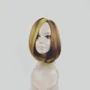 Perruque synthétique blonde avec frange Simulation perruques Bobo de cheveux humains pour femmes blanches et noires Pelucas 752 #