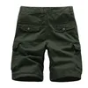Zomer heren multi pocket militaire vracht shorts mannelijke katoen groene heren casual tactische korte broek geen riem 210629