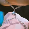 Łańcuchy bransoletki dla kobiet mężczyźni moda para mankiet biżuteria rocznika srebrny kolor serce urok magnes bransoletki koreatrendy pulsera