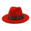 vrouwen hoed winter herfst solide brede rand band western cowboy fedora hoeden zwart wit blauw rood casual outdoor formele jurk mannen hoed