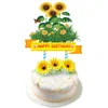 Disposable Dinnerware You Are My Sunshine Theme Birthday Party Decoration Sunflower Tableware Supplies Cup Plate Straw Napkin Cake Topper