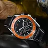 Top VK Chronograaf Quartz Horloge Voor Heren Roestvrij Stalen Horloge Lederen Band Mannen Monaco Sport Horloges orologio di lusso226V