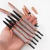 Fırçalarla Makyaj için Su Geçirmez Kaş Kalem Uzun Başlı Çift Başlı Otomatik Koyu Kahverengi Göz Kaş Kalemleri