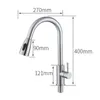 Kitchen Faucet Stainless Steel Single Handle Pull Out Kitchen Sink Water Mixer Tap 360 Rotation Shower Faucet Stream Sprayer 210724