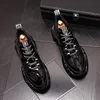 Chaussures décontractées en cuir antidérapantes pour hommes de créateurs de luxe Tenue de soirée Baskets décontractées vulcanisées légères Tendance de la mode Mocassins de marche en plein air