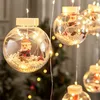 LEDカーテンライト文字列クリスマスボールサンタクリスマスツリー装飾ホームクリスマスの装飾品年ギフトNavidad Noel 211104