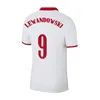Polska Lewandowski 2021 كرة القدم الفانيلة البيضاء المنزل الأحمر قمصان Zielinski Piatek Milik Piszczek موحدة 20 21